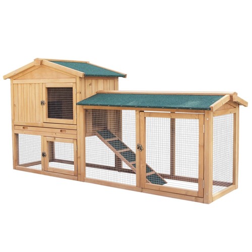 Wooden pet rabbit hutch bunny - rabbit,