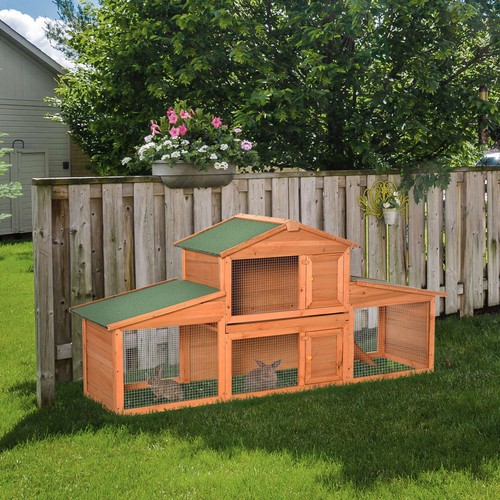 Large rabbit hutch wooden - large,