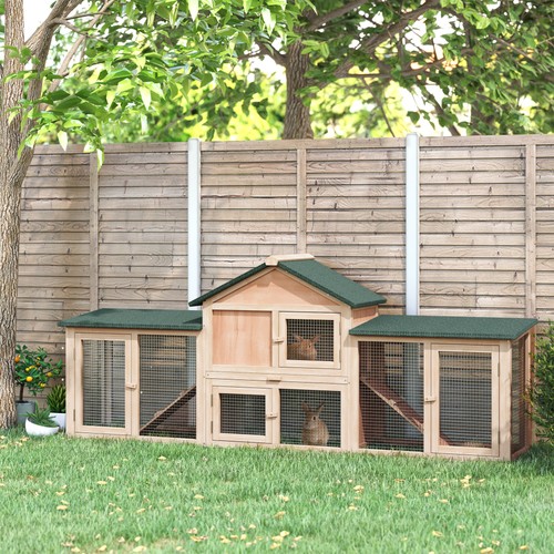 Large rabbit hutch wooden - rabbit,