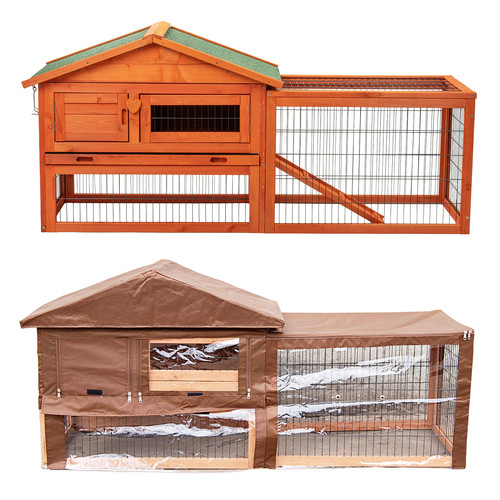Rabbit hutch with run - with,